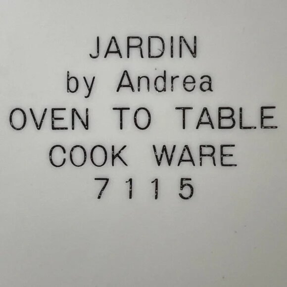 Vtg JARDIN by Andrea au gratin COVERED CASSEROLE oven to table floral butterfly - Picture 11 of 16